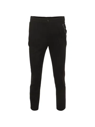 Pre-owned Kkoncept Gabardine Straight-leg Trousers In Black