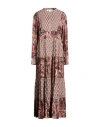 Kkulture Woman Maxi Dress Purple Size 10 Cotton In Brown