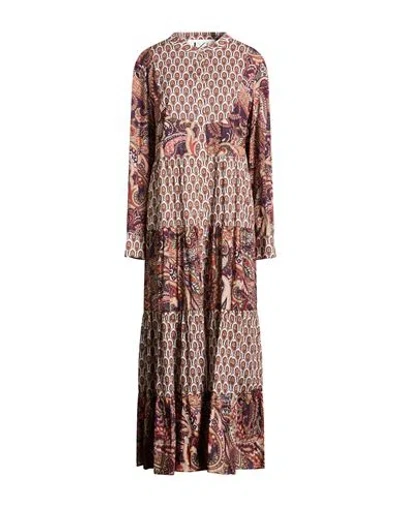 Kkulture Woman Maxi Dress Purple Size 10 Cotton In Brown