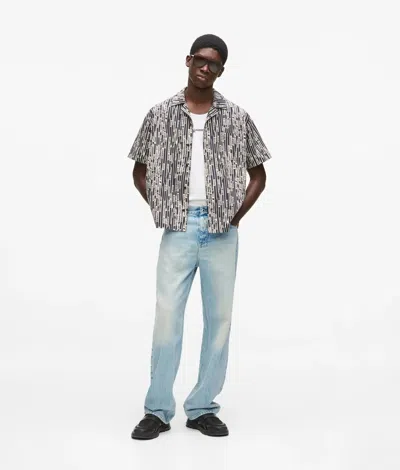 Kl Jeans Acid Wash Straight Jeans In Blue