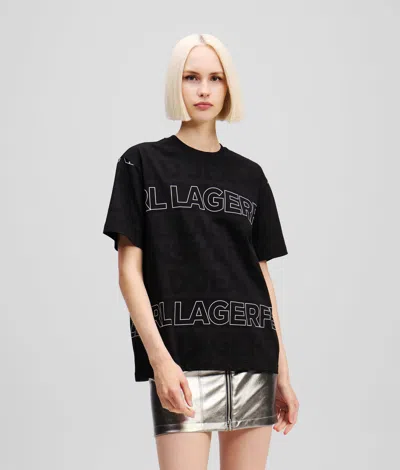 Kl Jeans All-over Logo T-shirt In Black