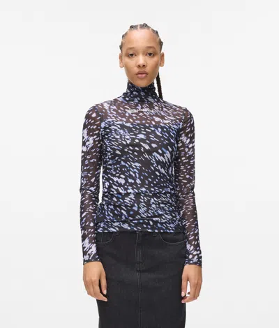 KL JEANS ALL-OVER-PRINT MESH TOP