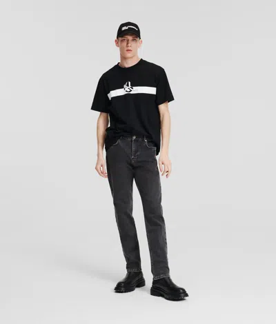 Kl Jeans Bandana Pocket Slim Jeans In Black