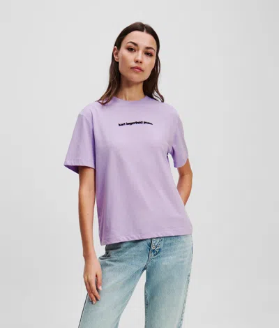 Kl Jeans Blurred Logo T-shirt In Purple