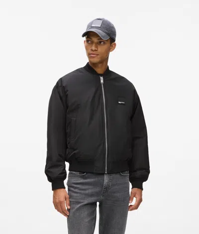 Kl Jeans Bomber Jacket In Black