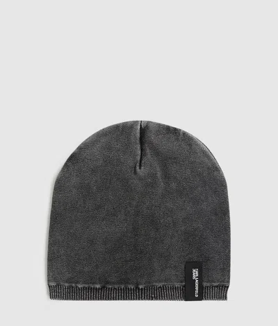 Kl Jeans Bonnet Avec Empiècement Délavé In Gray