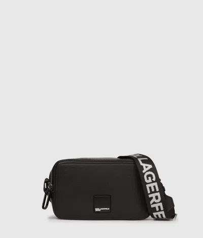 Kl Jeans Box Logo Camera Bag In Black