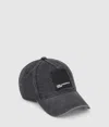 Kl Jeans Box Logo Denim Cap In Gray
