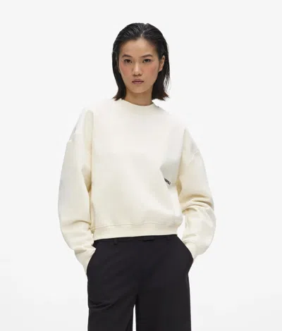 Kl Jeans Boxy Karl Quote Sweatshirt In White