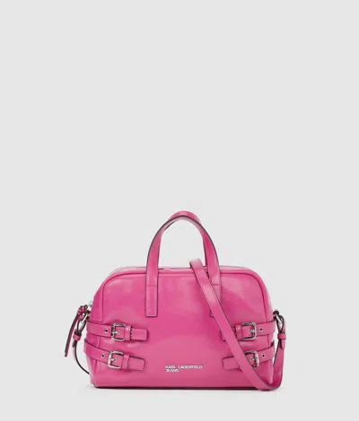 Kl Jeans Buckle Bowling Bag In Purple