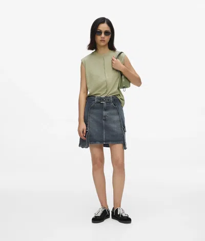 Kl Jeans Buckle Detail Denim Mini Skirt In Blue