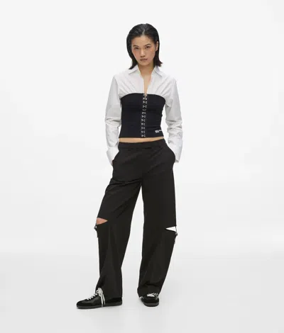 Kl Jeans Buckle Detail Tailored Pants In Black