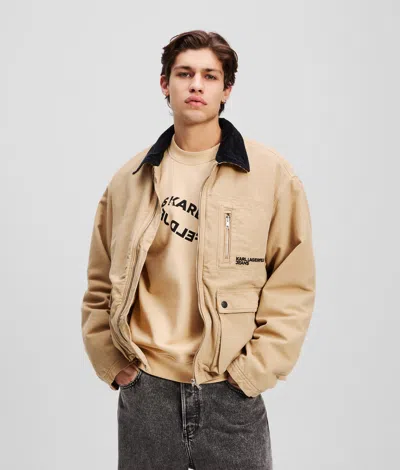 Kl Jeans Canvas Jacket In Sand