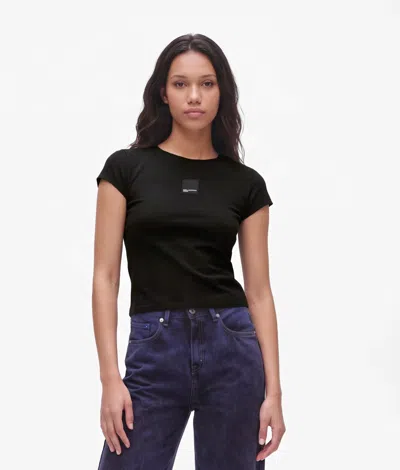 Kl Jeans Capped Sleeves T-shirt In Black