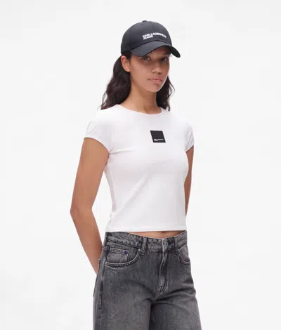 Kl Jeans Capped Sleeves T-shirt In White