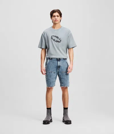 Kl Jeans Carpenter Denim Shorts In Blue