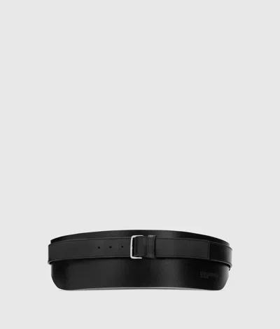 Kl Jeans Ceinture En Cuir À Effet Superposé In Noir