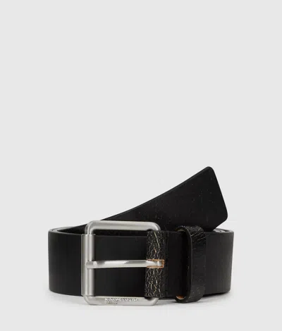 Kl Jeans Ceinture En Cuir Craquelé In Black