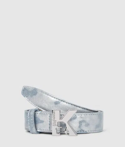 Kl Jeans Ceinture En Denim Avec Logo K In Blue
