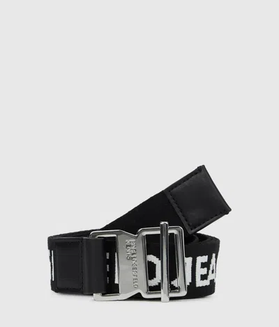 Kl Jeans Ceinture En Toile À Logo In Black