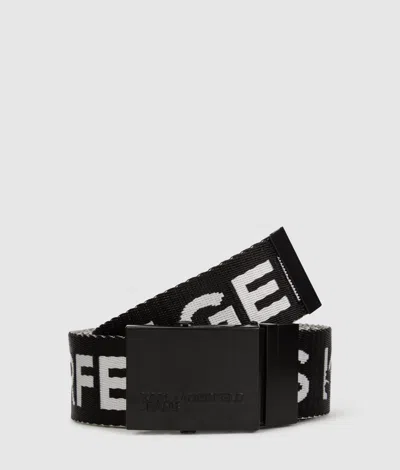 Kl Jeans Ceinture En Toile Réversible In Black