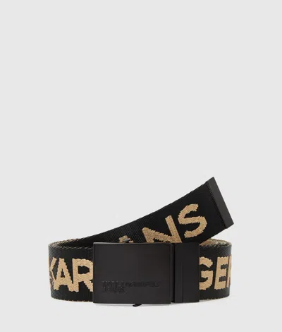 Kl Jeans Ceinture En Toile Réversible In Black