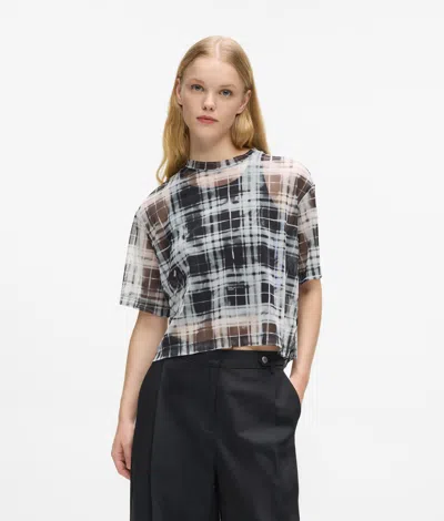 Kl Jeans Checked Mesh T-shirt