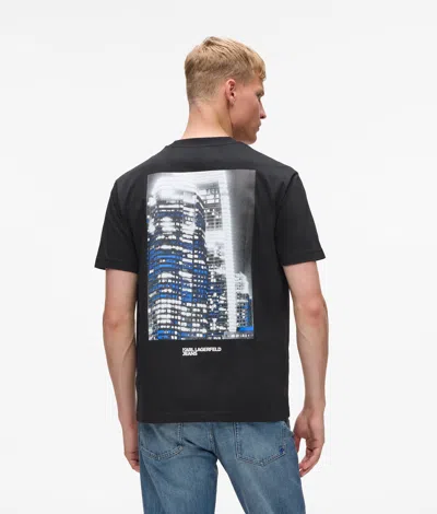 Kl Jeans Cityscape T-shirt In Black
