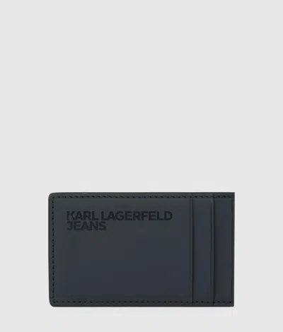 Kl Jeans Coated Cardholder In Black