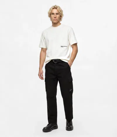Kl Jeans Coated Cotton Cargo Pant In White