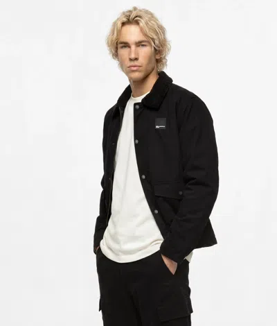 Kl Jeans Coated Cotton Jacket In Black