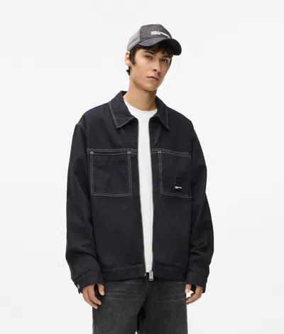 Kl Jeans Contrast Stitch Jacket In Black