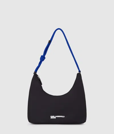 Kl Jeans Cord Nylon Shoulder Bag In Black
