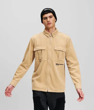 Kl Jeans Corduroy Overshirt In Brown