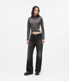 Kl Jeans Cutout Waist Relaxed Jeans In Brown