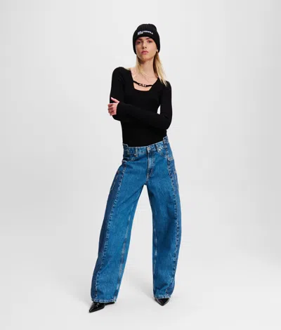 Kl Jeans Deconstructed Mid-rise Baggy Jeans
