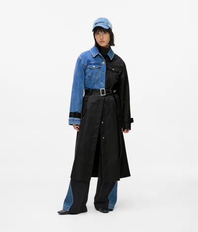 Kl Jeans Denim Panel Trench Coat