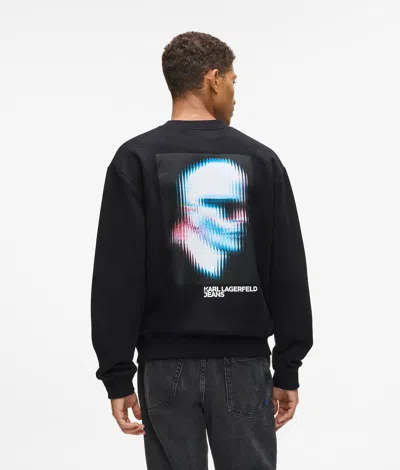 Kl Jeans Digitized Karl Sweatshirt In Black