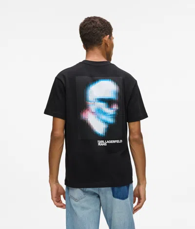 Kl Jeans Digitized Karl T-shirt In Black