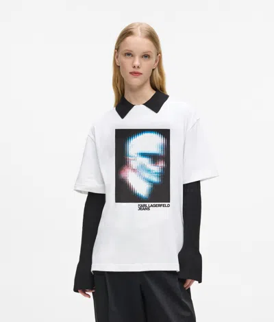 Kl Jeans Digitized Karl T-shirt In White