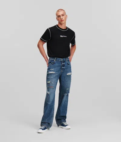 Kl Jeans Distressed Relaxed Jeans