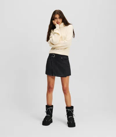 Kl Jeans Eyelet Denim Skirt