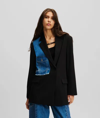 Kl Jeans Fabric Mix Blazer