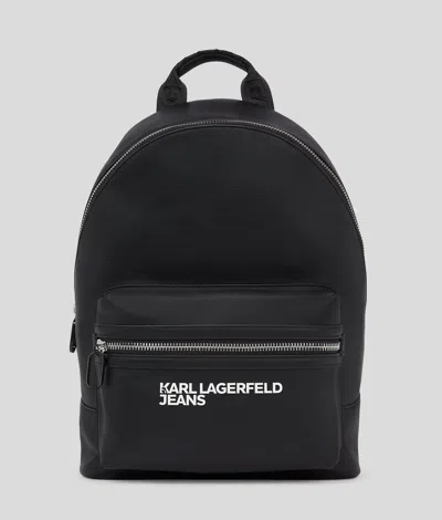 Kl Jeans Faux-leather Backpack In Black