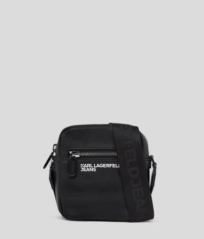 Kl Jeans Faux-leather Crossbody Bag In Black