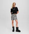 Kl Jeans Faux-leather Snake-print Skirt