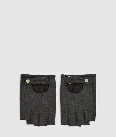 Kl Jeans Fingerless Denim Gloves In Gray