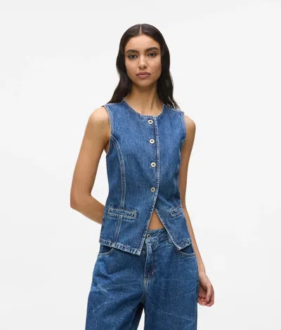 Kl Jeans Fitted Denim Waistcoat