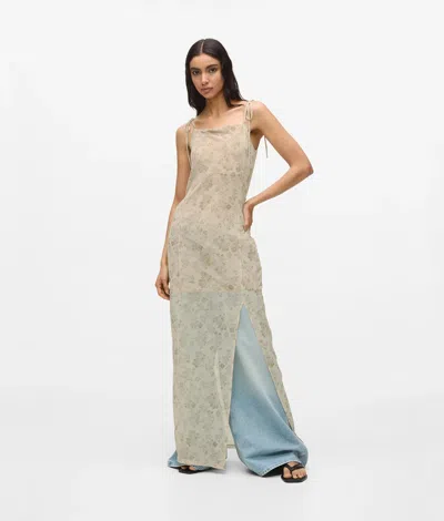 Kl Jeans Floral Mesh Maxi Dress