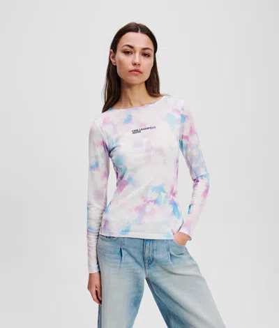 Kl Jeans Floral-print Mesh T-shirt In Multi